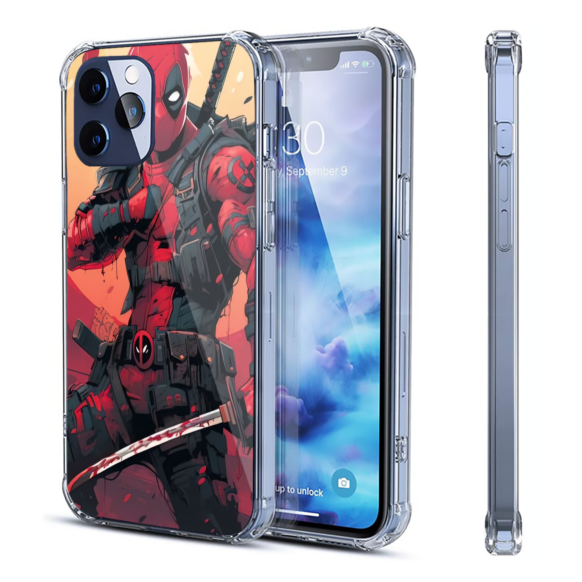 （画像用） Deadpool デッドプール 【iPhone 12シリーズ対応】透明スマホケース（クリアソフトケース）